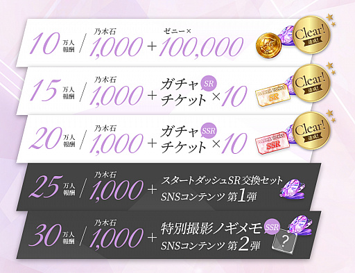 画像ギャラリー No.002のサムネイル画像 / 「乃木坂的フラクタル」，事前登録者数の20万人達成を記念して登録サイトが特別仕様に。ガチャ画面の先行公開も