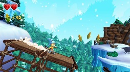 画像ギャラリー No.004のサムネイル画像 / Switch「Stitchy in Tooki Trouble」の配信がスタート。トウモロコシの奪還を目指す，コミカルなビジュアルが特徴の横スクロールアクション