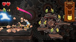 画像ギャラリー No.006のサムネイル画像 / Switch「Stitchy in Tooki Trouble」の配信がスタート。トウモロコシの奪還を目指す，コミカルなビジュアルが特徴の横スクロールアクション