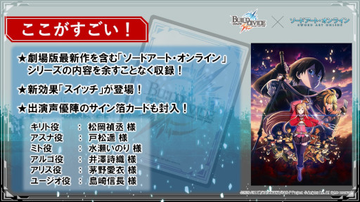画像ギャラリー No.006のサムネイル画像 / 「ビルディバイド」，「SAO」とのタイアップブースターを2023年4月28日に発売決定