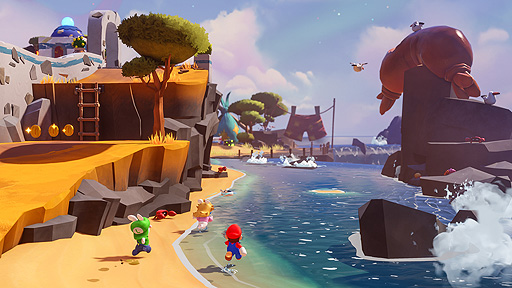 画像ギャラリー No.003のサムネイル画像 / Switch「マリオ＋ラビッツ最新作（仮称）」の最新画像が公開。闇の力を持つ巨大な敵から星を救うため，マリオとラビッツが宇宙を旅する