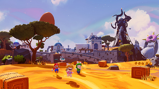画像ギャラリー No.004のサムネイル画像 / Switch「マリオ＋ラビッツ最新作（仮称）」の最新画像が公開。闇の力を持つ巨大な敵から星を救うため，マリオとラビッツが宇宙を旅する