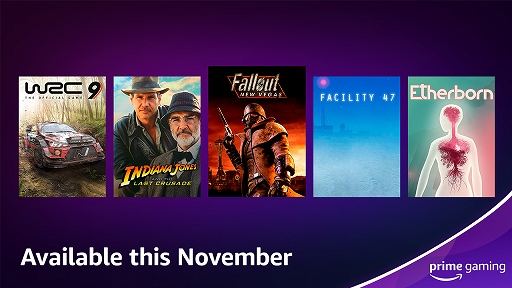 画像ギャラリー No.001のサムネイル画像 / Prime Gaming，「Fallout: New Vegas」「Indiana Jones and the Last Crusade」など11月のフリープレイ作品とゲーム内コンテンツを公開