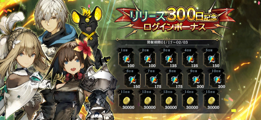 画像ギャラリー No.003のサムネイル画像 / 「シンクロ」ジェム1500個がもらえる，リリース300日記念企画を開催
