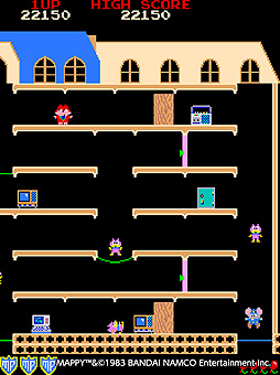 画像ギャラリー No.004のサムネイル画像 / 「マッピー」（1983年）がアーケードアーカイブスに登場。SwitchとPS4に向けて10月21日より配信へ