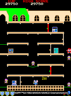 画像ギャラリー No.010のサムネイル画像 / 「マッピー」（1983年）がアーケードアーカイブスに登場。SwitchとPS4に向けて10月21日より配信へ