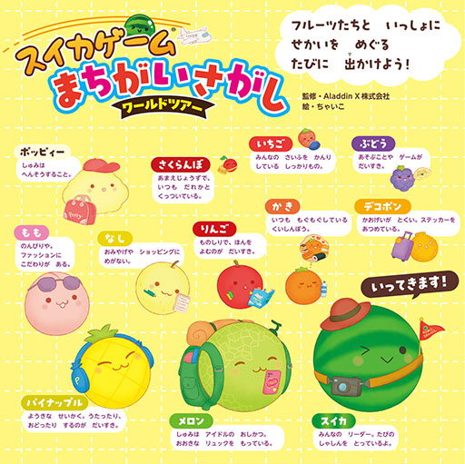 画像ギャラリー No.002のサムネイル画像 / まちがいさがし絵本「スイカゲーム　まちがいさがし　ワールドツアー」を発売。京都，ニューヨークなどを舞台にフルーツたちが11か国を旅する