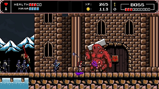 画像ギャラリー No.006のサムネイル画像 / PS4/Switch「Infernax」日本語版が2022年上半期に配信。悪魔や野獣が蔓延る故国を救うために奮闘する，ドット絵で描かれるアクションADV