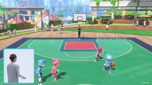画像ギャラリー No.004のサムネイル画像 / 「Nintendo Switch Sports」，新種目「バスケットボール」を夏の無料アップデートで追加。Joy-Conを使った体感操作で，2対2の試合を楽しめる