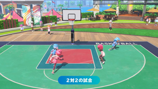 画像ギャラリー No.006のサムネイル画像 / 「Nintendo Switch Sports」，新種目「バスケットボール」を夏の無料アップデートで追加。Joy-Conを使った体感操作で，2対2の試合を楽しめる