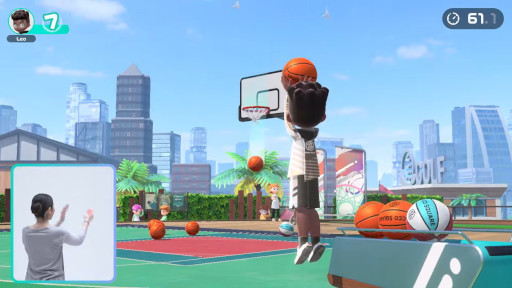 画像ギャラリー No.007のサムネイル画像 / 「Nintendo Switch Sports」，新種目「バスケットボール」を夏の無料アップデートで追加。Joy-Conを使った体感操作で，2対2の試合を楽しめる