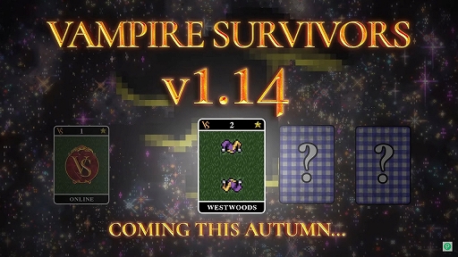 画像ギャラリー No.001のサムネイル画像 / 「Vampire Survivors」，ギャンブル要素の高いチャレンジステージ“Westwoods”などを紹介するv.1.14の新たなトレイラーを公開