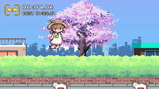 画像ギャラリー No.002のサムネイル画像 / PC/Switch「スーパーナナル」本日配信。パン屋さんの少女が奪われたパンを取り戻すために冒険するラン＆ジャンプアクション