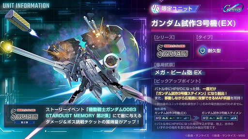 画像ギャラリー No.002のサムネイル画像 / 「Gジェネ エターナル」新ストーリー「機動戦士ガンダム0083 STARDUST MEMORY 第2弾」を開始。ガンダム試作3号機，ノイエ・ジール参戦