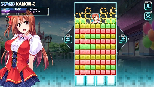 画像ギャラリー No.002のサムネイル画像 / 「Pretty Girls Escape」本日配信。同じ色がつながったブロックを消したりしながら，キャラブロックを出口まで導く思考系ブロックパズル