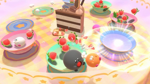 画像ギャラリー No.001のサムネイル画像 / 「カービィのグルメフェス」3つのゲームで食べたイチゴの量を競う“グルメグランプリ”や最大4人で遊べるマルチプレイの情報を公開