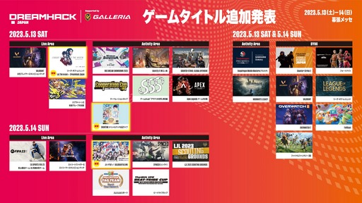画像ギャラリー No.006のサムネイル画像 / 「DreamHack Japan 2023」,全コンテンツのタイムテーブルが公開に。「CHUNITHM」を使ったスペシャルマッチ&DJライブの開催も決定