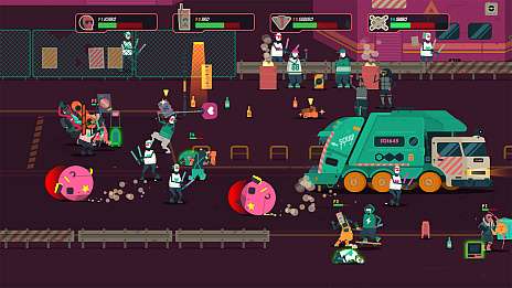 画像ギャラリー No.002のサムネイル画像 / 「PixelJunk Scrappers Deluxe」，体験版をSteamで公開。最大4人のプレイヤーが協力してゴミを回収する横スクロールアクション