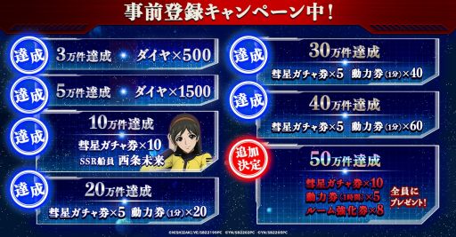 画像ギャラリー No.002のサムネイル画像 / 「宇宙戦艦ヤマト 未来への航路」のサービス開始日が6月22日に決定。登録者数40万達成でSSR船員「西条未来」などをプレゼント