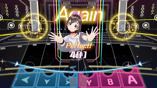 画像ギャラリー No.004のサムネイル画像 / Switch版「Kizuna AI - Touch the Beat!」，タッチ操作とジャイロ操作に対応。Viewモードでは好きなアングルでキズナアイを眺められる