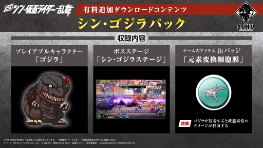画像ギャラリー No.001のサムネイル画像 / 「SD シン・仮面ライダー 乱舞」の追加DLC“シン・ゴジラパック”配信開始。踏みつけが強力な新キャラクター“ゴジラ”参戦