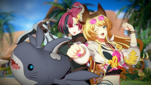 画像ギャラリー No.017のサムネイル画像 / ［プレイレポ］「GBVSR」のメグは，親友のまりっぺとサメのウルスラと共に三位一体で戦うスピードキャラクター