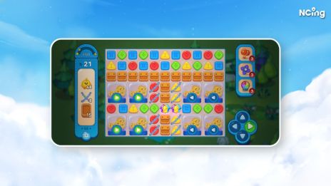 画像ギャラリー No.003のサムネイル画像 / 新作パズルゲーム「PUZZUP：AMITOI」の映像を公開。3マッチパズルに，ブロックの進行方向を変えられる“方向キー”要素が追加された作品