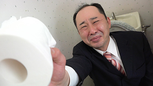 画像ギャラリー No.006のサムネイル画像 / Joy-Conをトイレットペーパーに詰め込んで転がすゲーム。宮澤卓宏氏のSwitch向け新作「紙がない！」本日リリース