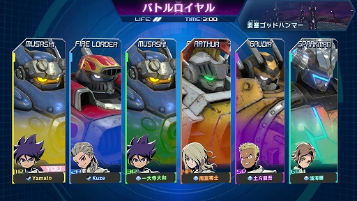 画像ギャラリー No.005のサムネイル画像 / 「メガトン級ムサシW」，最大6人で手軽に楽しめる新オンライン対戦モードを実装。兜 甲児，流 竜馬など5人の伝説のパイロットも参戦