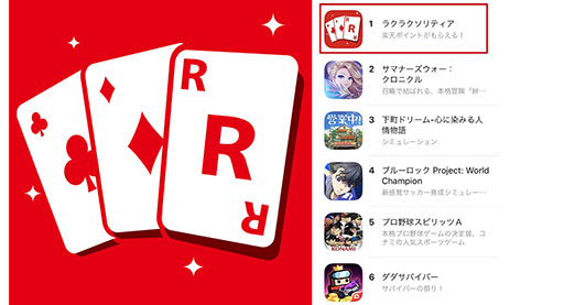 画像ギャラリー No.002のサムネイル画像 / 「ラクラクソリティア」，App Storeの無料ゲームランキングで1位を獲得