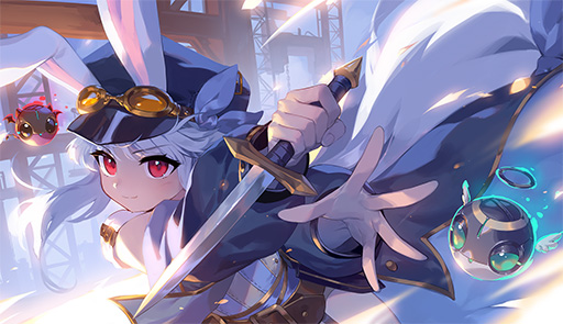 画像ギャラリー No.005のサムネイル画像 / 弾幕系横スクロールアクション「TEVI」のPC版，Switch版が本日発売。ウサ耳の少女を操り，場面に適した弾幕を使ってコンボの維持を目指す