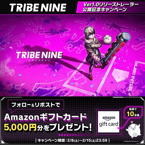 画像ギャラリー No.014のサムネイル画像 / 「TRIBE NINE」，正式サービス開始日を2月20日に決定。アクションシーンを紹介する「Ver1.0リリーストレーラー」が公開に