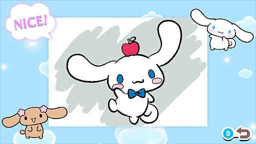 画像ギャラリー No.005のサムネイル画像 / ハローキティやマイメロディの塗り絵が楽しめる。Switch向けソフト「ぬりえであそぼう サンリオキャラクターズ」，本日配信開始
