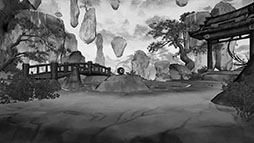 画像ギャラリー No.003のサムネイル画像 / ［TGS2023］エンドレス・ジャンプアクション「点睛」を遊んでみた。跳躍と降下，そして禅。水墨山水画風のアートが趣のある一本