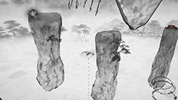 画像ギャラリー No.006のサムネイル画像 / ［TGS2023］エンドレス・ジャンプアクション「点睛」を遊んでみた。跳躍と降下，そして禅。水墨山水画風のアートが趣のある一本