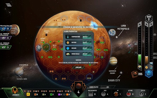 画像ギャラリー No.001のサムネイル画像 / 人気ボドゲのデジタル版「Terraforming Mars」，拡張DLC「Venus Next」をSteamで本日発売。金星の厚い雲層に浮遊都市を築き上げろ！
