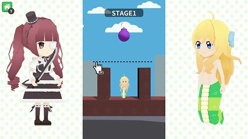 画像ギャラリー No.002のサムネイル画像 / 一筆書きで線を描いて迫りくる危険から邪神ちゃんを守ろう。アニメ公式カジュアルゲーム「救え！邪神ちゃんドロップキック」，1月18日に配信