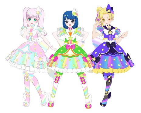画像ギャラリー No.005のサムネイル画像 / 「アイプリバース」に「アイドルタイムプリパラ」のゆい,にの,みちるが登場。サンリオキャラクターズともコラボする「3だん」は8月1日に開始