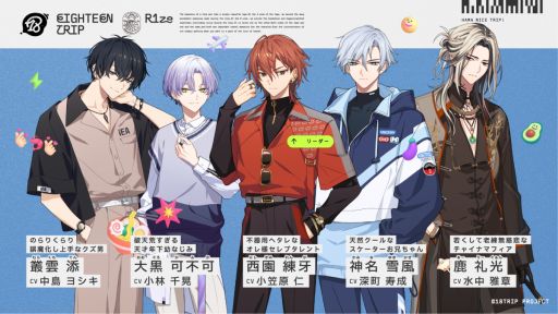 画像ギャラリー No.002のサムネイル画像 / 旅をテーマにした近未来おもてなしADV「18TRIP」，朝班「R1ze（らいず）」のキャラクター5人とキャストを公開
