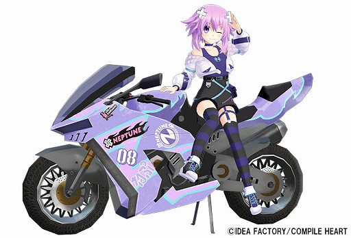 画像ギャラリー No.006のサムネイル画像 / ネプテューヌシリーズのバイクアクション「爆走次元ネプテューヌ VS巨神スライヌ」，6月27日に発売決定。天王星うずめと四女神が登場