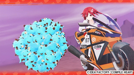画像ギャラリー No.010のサムネイル画像 / ネプテューヌシリーズのバイクアクション「爆走次元ネプテューヌ VS巨神スライヌ」，6月27日に発売決定。天王星うずめと四女神が登場