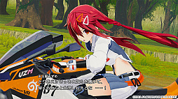 画像ギャラリー No.002のサムネイル画像 / 「爆走次元ネプテューヌ VS巨神スライヌ」本日発売。ステージ内をバイクで爆走して，大量発生したスライヌを集めるアクションゲーム