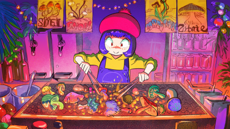画像ギャラリー No.004のサムネイル画像 / 食べるとハッピーになるキノコを夜のフェスで売りまくれ！　新作ADV「ウルトラマッシュルーム」のSteamストアページがオープン