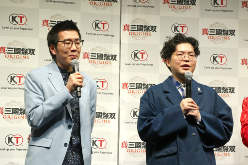 画像ギャラリー No.010のサムネイル画像 / 「真・三國無双 ORIGINS」完成発表会をレポート。ヤーレンズ，オズワルド，真空ジェシカが登壇し，三国志をネタにした笑いを披露