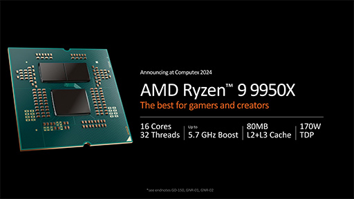 画像ギャラリー No.006のサムネイル画像 / AMD,新世代CPUアーキテクチャ「Zen 5」採用の新型CPU「Ryzen 9000」と「Ryzen AI 300」を発表