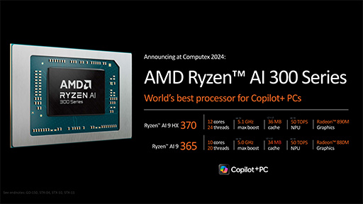 画像ギャラリー No.020のサムネイル画像 / AMD,新世代CPUアーキテクチャ「Zen 5」採用の新型CPU「Ryzen 9000」と「Ryzen AI 300」を発表