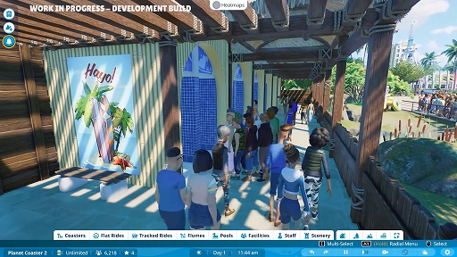 画像ギャラリー No.004のサムネイル画像 / 「Planet Coaster 2」，ウォーターパークとジェットコースターを組み合わせた複合施設の作り方を紹介する動画を公開