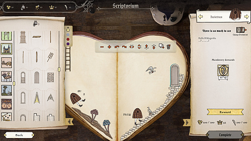 画像ギャラリー No.005のサムネイル画像 / 「インクリナティ」の続編「Scriptorium: Master of Manuscripts」は，自分だけの写本挿絵を作り出すアートフルな経営シミュレーション