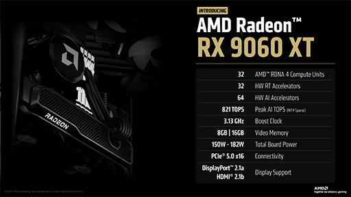 画像ギャラリー No.003のサムネイル画像 / AMD，RDNA 4世代のミドルクラスGPU「Radeon RX 9060 XT」を発表。メモリ容量16GB版を用意
