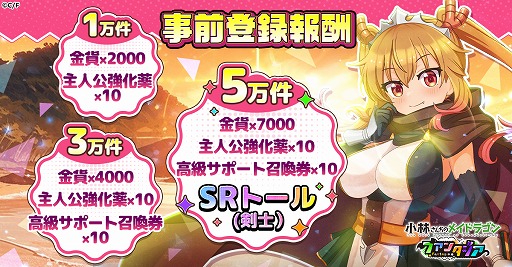 画像ギャラリー No.002のサムネイル画像 / 新作ゲーム「小林さんちのメイドラゴン ファンタジア」，事前登録者数1万人を突破